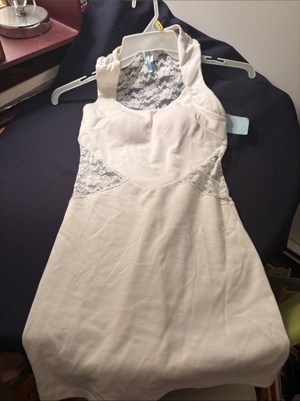 Lace-Trim Cream Slip Chemise